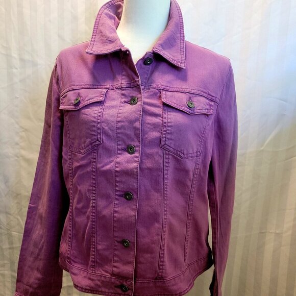 Purple Denim Jean Jacket - Picture 1 of 4